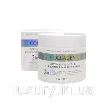 Enough очищуючий масажний крем для обличчя та тіла 3in1 Collagen Soft Milky Moisture Cleansing and Massage Cream 300 ml, фото 1