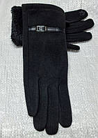 Перчатки женские, пальтовая ткань на меху, 6,5-8,5. Сенсор