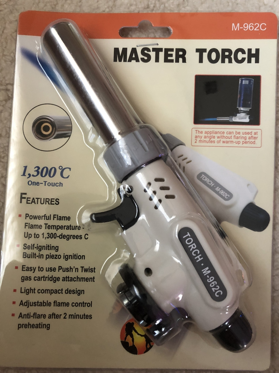 Пальник-насадка MASTER TORCH газова, натуральна на газові портативні балончики