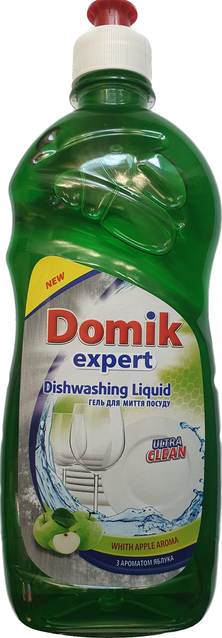 Засіб для миття посуду гель 500мл яблуко Domik Expert