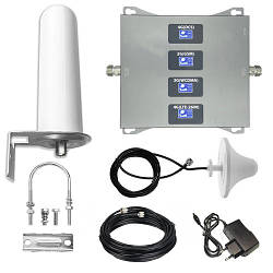 GSM репітер 4 діапазони 900 1800 2100 2600, підсилювач зв'язку 3G 4G LTE