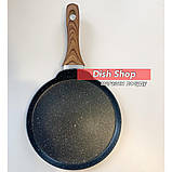 Сковорода млинна діаметром 22 см з кованого алюмінію з мармуровим антипригарним покриттям Benson, фото 2