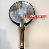 Сковорода млинна діаметром 22 см з кованого алюмінію з мармуровим антипригарним покриттям Benson, фото 4