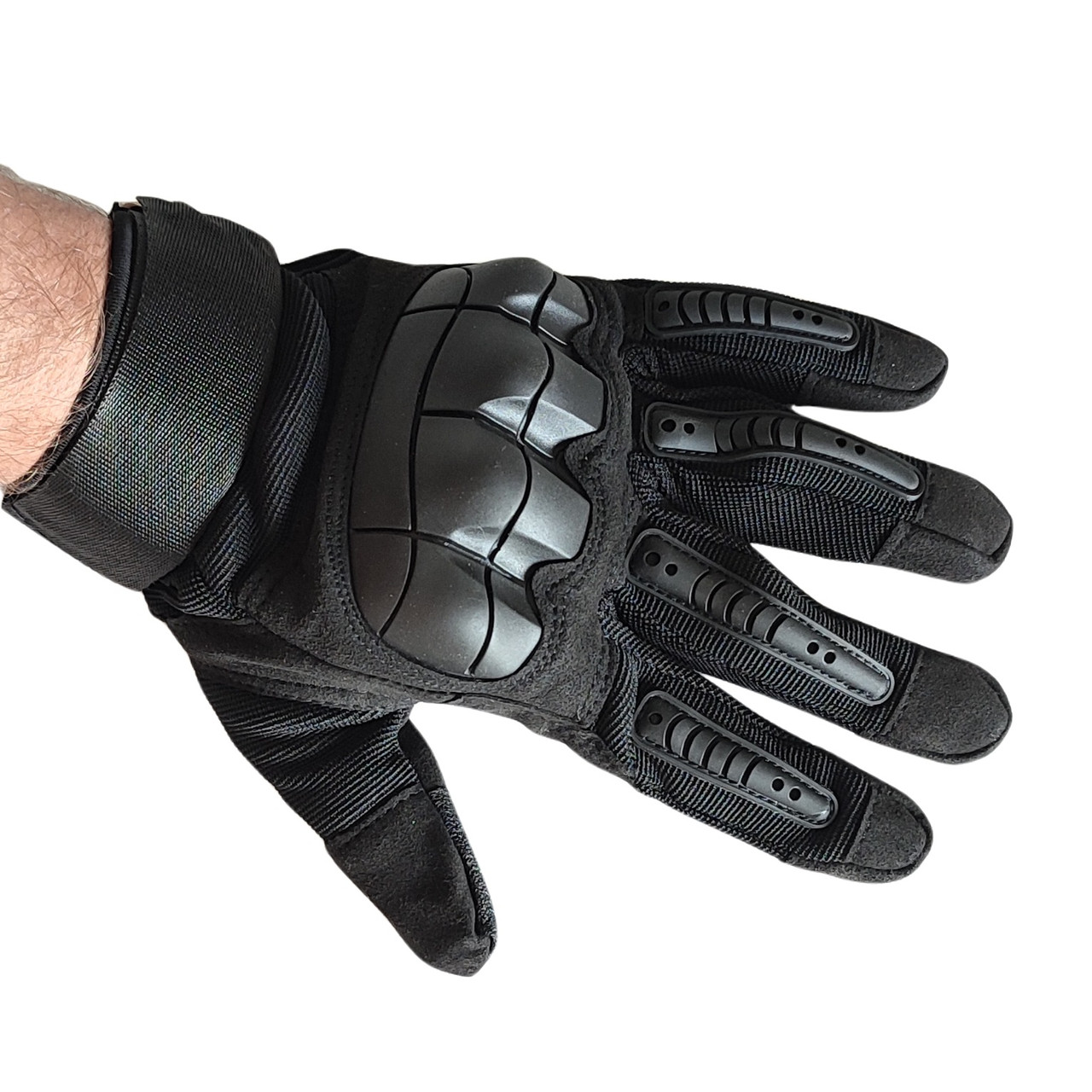Тактические черные перчатки из замши с сенсорными пальцами и усиленой защитой - фото 1 - id-p1970050025