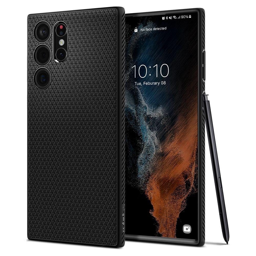 Чохол Spigen для Samsung Galaxy S22 Ultra - Liquid Air, Matte Black (ACS03915)