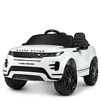 Уникальный электромобиль Джип Range Rover с кожаным сиденьем и мягкими колесами Белая машина ребёнку от 3 лет