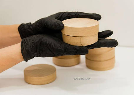 Дерев'яні круглі коробки в комплекті із суцільною кришкою