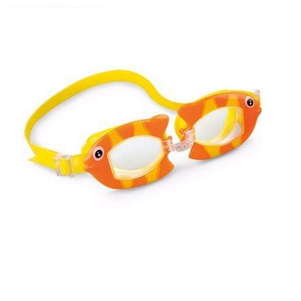 Дитячі окуляри для плавання  «Рибка», розмір S (3+), обхват голови ≈ 48-52 см, помаранчевий