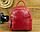 Жіночий рюкзак-сумка з натуральної шкіри червоний, фото 2