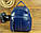 Стильний рюкзак-сумка з натуральної шкіри синій з покриттям, фото 2
