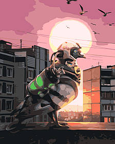 Картина по номерах Origamі Голубині війська України (с) LW 3214 40*50 см pbn-p