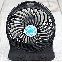 Портативный мини вентилятор mini fan с аккумулятором Черный (Без наклейки на корпусе)