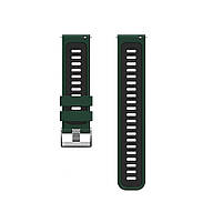 Ремінець силіконовий для годинника 22 мм GT3 зелений з чорним, фото 4