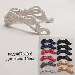 Шпилька банан гуртом 10 см каучук/стразі 12 шт./пач.