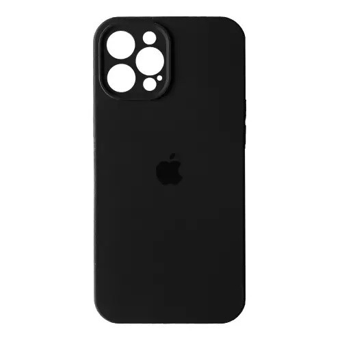 Силіконовый чохол з закритою камерою для iPhone 12 Pro Max Black