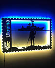 Декоративне панно за металом з LED підсвічуванням російський військовий корабель - ІДИ НА Х*Й, фото 2