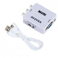 Конвертер адаптер AV RCA (плюпани) на VGA AV2VGA, фото 4