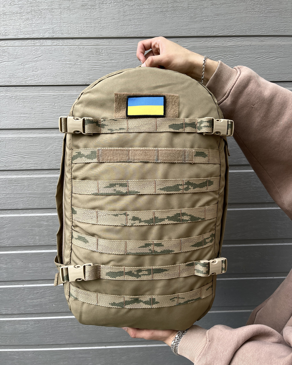 Рюкзак тактичний армійський військовий Ua на 50 Літрів хакі камуфляж сумка армійська з липучками