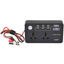 Перетворювач UKC DC/AC 12V-220V 200 W ( LCD, 3 USB), фото 3