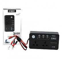 Перетворювач UKC DC/AC 12V-220V 200 W ( LCD, 3 USB), фото 4