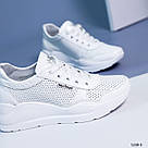 Літні білі шкіряні жіночі кросівки  41 р-р, фото 5