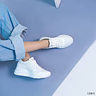 Літні білі шкіряні жіночі кросівки  41 р-р, фото 7