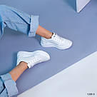 Літні білі шкіряні жіночі кросівки  41 р-р, фото 9