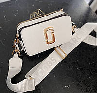 Модная женская белая сумка Marc Jacobs Марк Джейкобс с золотом