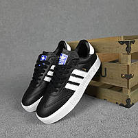 Кросівки жіночі весна літо чорно-білі Adidas Samba. Брендове взуття жіноче чорне з білим Адідас Самба, фото 8
