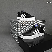 Кросівки жіночі весна літо чорно-білі Adidas Samba. Брендове взуття жіноче чорне з білим Адідас Самба, фото 9