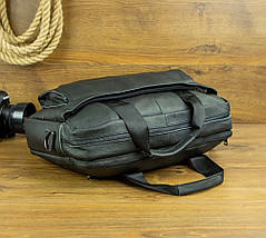 Чоловіча шкіряна сумка R1909-1BLACK-111 чорна, фото 5