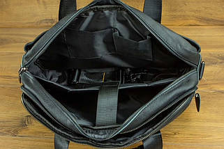 Чоловіча шкіряна сумка R1909-1BLACK-111 чорна, фото 6