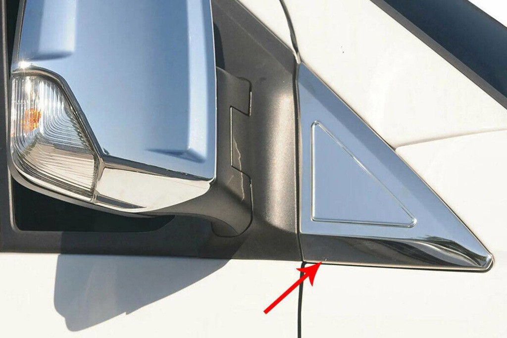 Накладка біля дзеркал (2 шт., нерж) Carmos - Турецька сталь для Volkswagen Crafter 2006-2017рр.