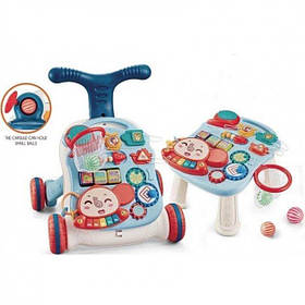 Ігровий центр бизиборд каталка 2в1 Musical Stroller N6038B Блакитний