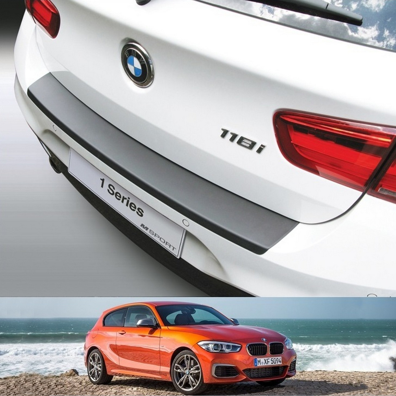 Пластикова захисна накладка на задній бампер для BMW 1-series F21 2015-2019 (для M-версій)