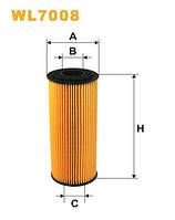 Оливний фільтр двигуна WIX FILTERS для AUDI, MULTICAR, SEAT, SKODA, VW та ін. (елемент олив.фільтра) WL7008