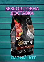 Savory (Сейворі) сухий корм для кішок з чутливим травленням з ягням та індичкою, 2 кг