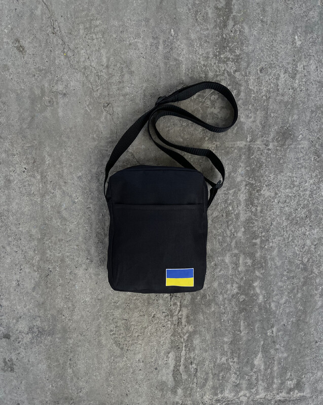 Чоловіча чорна бананка з принтом прапора України, фото 1