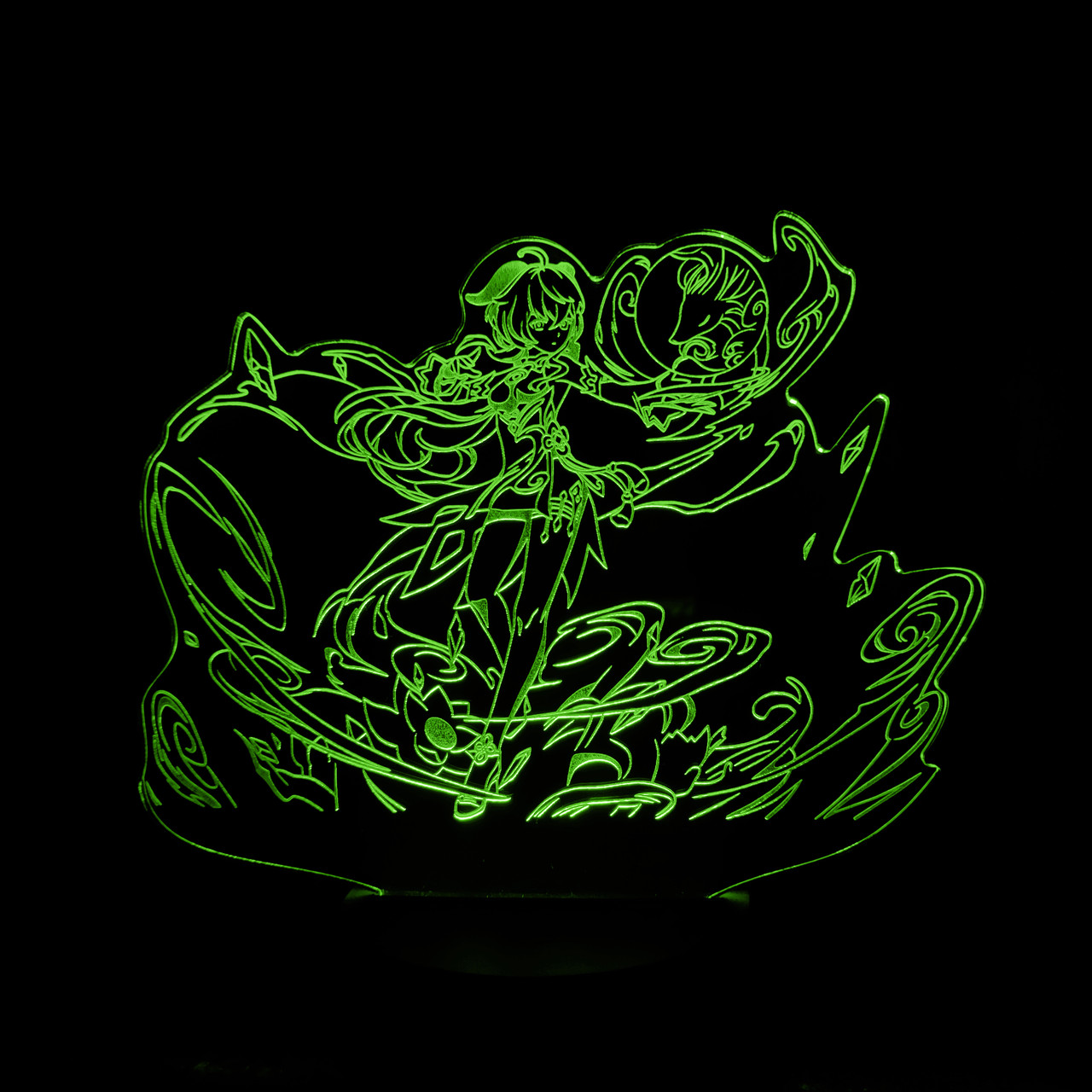 Акриловий світильник-нічник Ґань Юй 2 зелений tty-n001410
