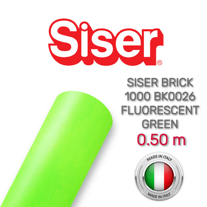 Siser Brick 1000 BK0026 Green Fluorescent High Thickness (Плівка флуоресцентна для термопереноса зелена)