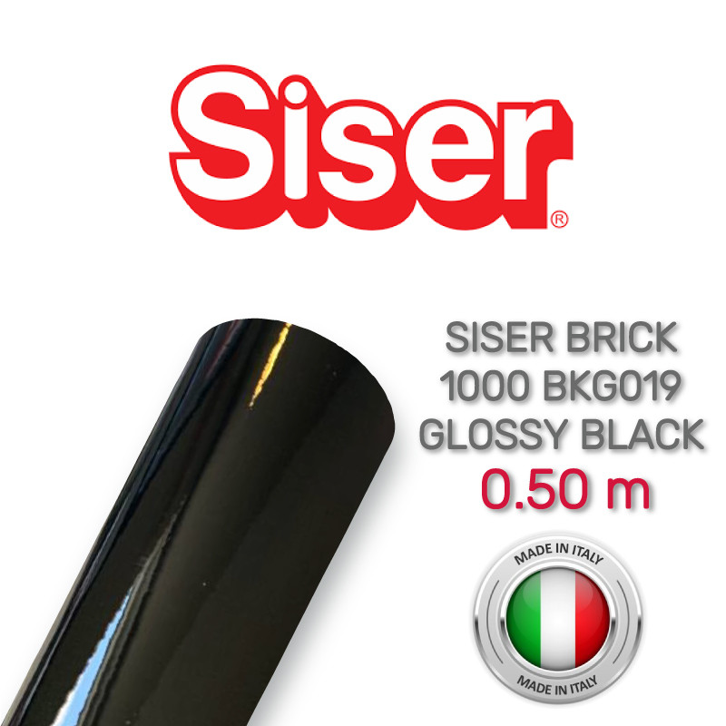 Siser Brick 1000 BKG019 Glossy Black High Thickness (глянцева Плівка для термопереноса чорна), фото 1