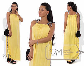 Штапельна літня сукня, сарафан розлітайка вільного крою без рукавів розміри норма та батал, фото 4