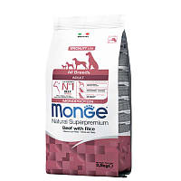 Сухой монопротеиновый корм для собак Monge (Монж) dog All breeds Adult говядина с рисом 15 кг