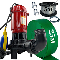 Фекальний насос WISLA ASD 2.6 кВт. з НОЖЕМ+рукав 25м+трос 5м+ хомут + затискачі