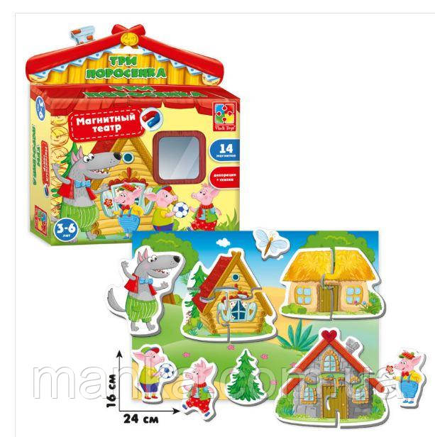 Гра настільна "Магнітний театр" - "Курочка Ряба" 3206-27 /укр/ (40) "Vladi Toys" магнітний театр