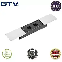 Встроенный розеточный блок GTV AE-PB2SPRES-10, 2 розетки, USB A+C, HDMI, RJ45, кабель 1.5 м, белый