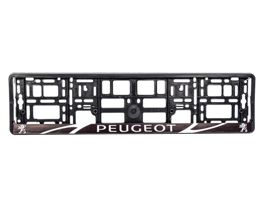 Рамка Сarlife кольоровий друк, Peugeot біло-чорна, фото 1