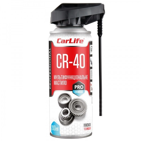 Мультифукціональне мастило. Унів. спрей MULTIFUNCTIONAL LUBRICANT CARLIFE CR-40 Professional, 200ml, фото 1