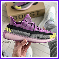 Кроссовки мужские Adidas Yeezy Boost 350 reflective / Адидас Изи буст 350 фиолетовые рефлективные