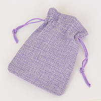 Мешочок подарунковий з тексту джутовий, з мішків 10x13,5 см (фіолетовий)